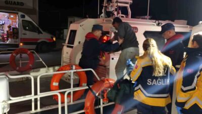 Muğla’nın Marmaris ilçesi açıklarında balıkçı teknesinde yaralanan vatandaş Sahil Güvenlik