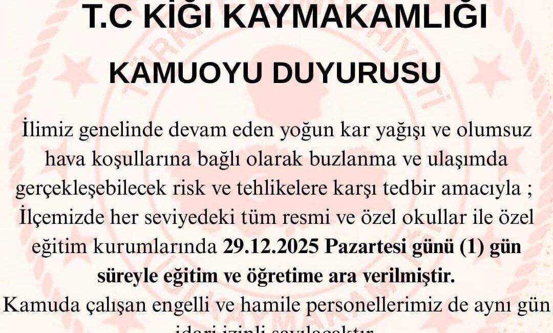 Bingöl genelinde etkisini sürdüren yoğun kar yağışı ve olumsuz hava