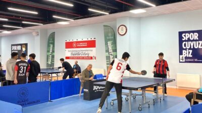 Elazığ’da düzenlenen Okul Sporları Gençler Masa Tenisi İl Birinciliği Müsabakaları