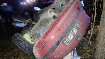 Malatya’da sürücüsünün kontrolünden çıkan otomobilin kayısı bahçesine uçtuğu kazada 1