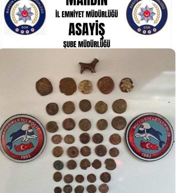 Mardin’de polis ekiplerince düzenlenen operasyonda, tarihi eser niteliğinde olduğu değerlendirilen