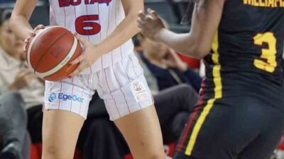 Türkiye Kadınlar Basketbol Süper Ligi maçında Melikgazi Kayseri Basketbol takımı