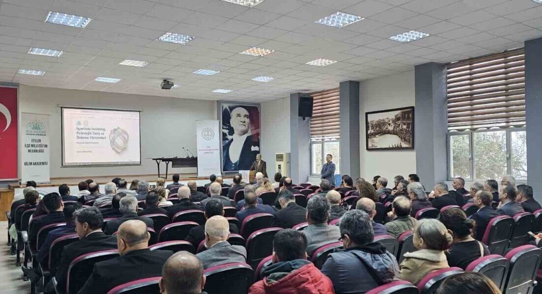Aydın’ın Efeler ilçesinde okul yöneticilerine yönelik gerçekleştirilen seminerde, mobbing ve
