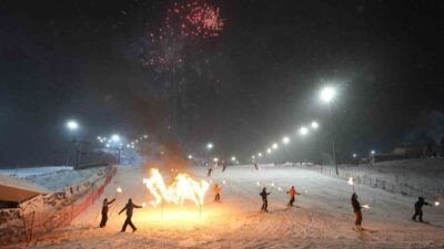 Kış turizminin gözde mekanlarından Erzurum Palandöken’de yılbaşı tatilini geçiren yerli