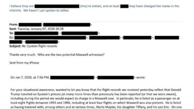 ABD Adalet Bakanlığı’nca yeni yayımlanan Epstein belgelerinde yer alan e-postaya