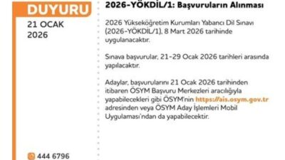 Ölçme, Seçme ve Yerleştirme Merkezi Başkanlığı (ÖSYM), Yükseköğretim Kurumları Yabancı