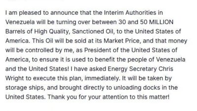 ABD Başkanı Donald Trump, Venezuela’daki geçici yönetimin yaptırım altındaki 30