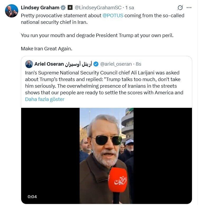 ABD’li Senatör Lindsey Graham, İran’ın dini lideri Ali Hamaney’in ülkesindeki