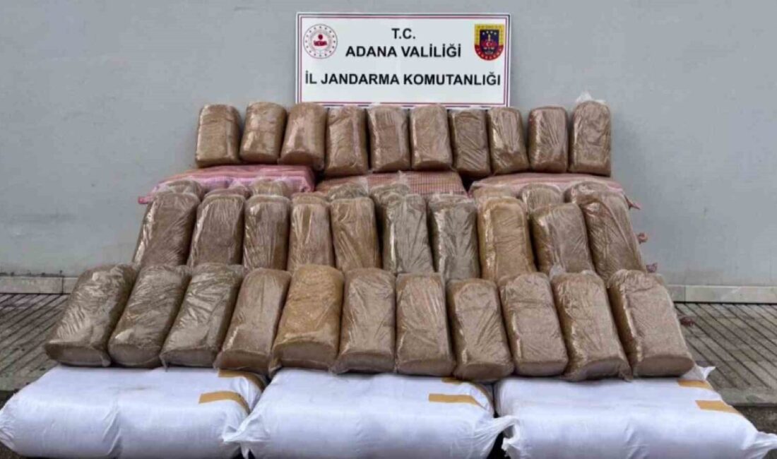 Adana’da jandarma ekipleri, araçta bin 140 kilogram kıyılmış kaçak tütün