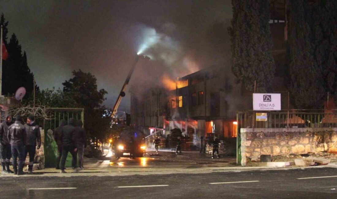 Adana’da dipçik, parke, panel üretimi yapan bir fabrikada yangın çıktı.