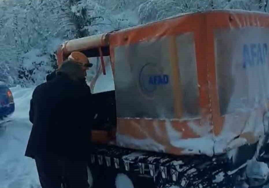 Karabük’ün Yenice ilçesinde kemoterapi tedavisi gören bir kişi, yoğun kar