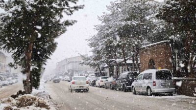 Meteoroloji Genel Müdürlüğü’nün uyarısını yaptığı kuvvetli kar yağışı, Bitlis’in Ahlat