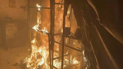 Aksaray’da çorap üretimi yapan fabrikada çıkan yangın paniğe neden olurken,