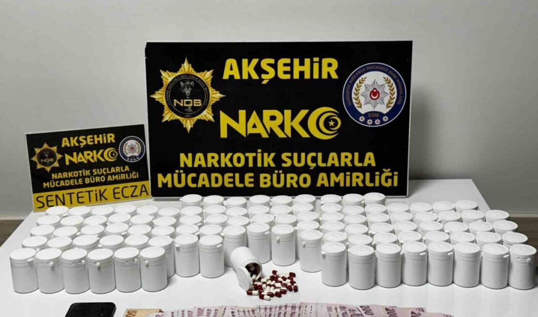 Konya’nın Akşehir ilçesinde polis ekiplerince düzenlenen uyuşturucu operasyonunda 1 şüpheli