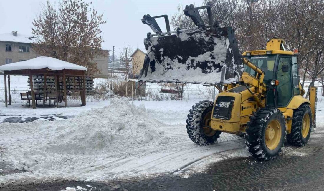 Akyaka’da etkili olan kar yağışı ve soğuk hava nedeniyle belediye