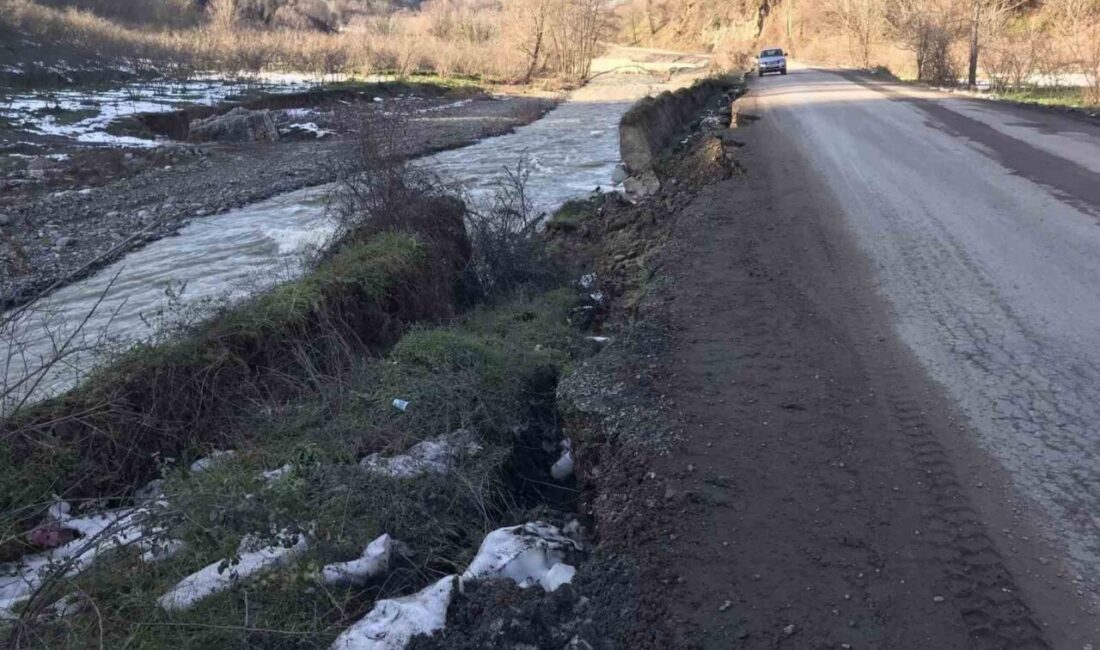 Zonguldak’ın Alaplı ilçesinde etkili olan yağışlar sonrası çay kenarında bulunan