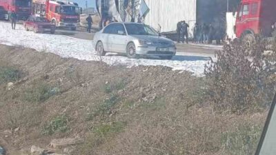 Ankara’nın Akyurt ilçesinde geri dönüşüm fabrikasında çıkan yangın itfaiyenin müdahalesiyle