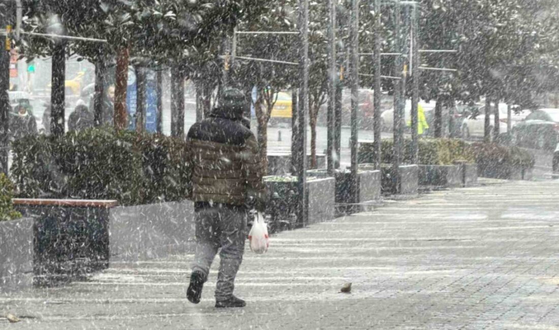 İstanbul Arnavutköy’de lapa lapa yağan kar yağışı vatandaşlara zor anlar