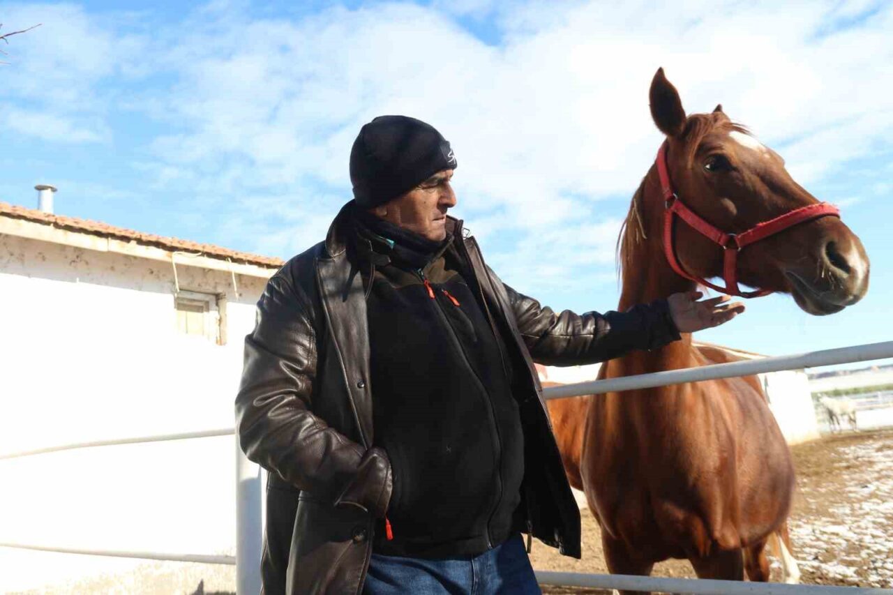 Eskişehir’de İngiliz ve Arap atının yetiştiriciliğini yapan Yenel Kaya, kış