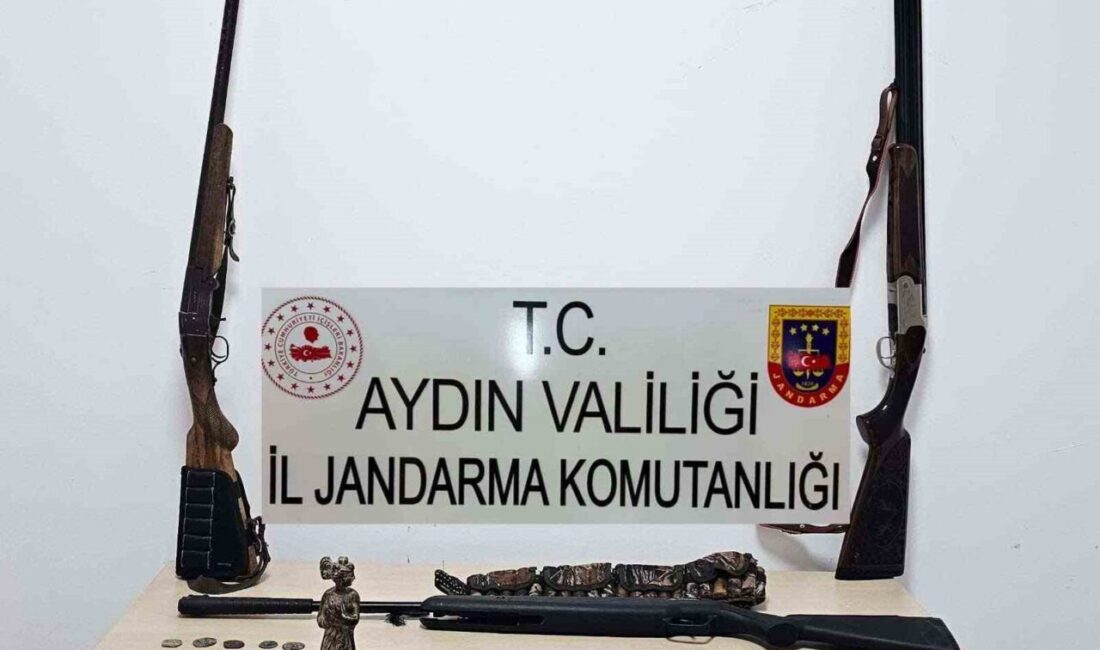 Aydın’da jandarma tarafından iki ilçede yapılan operasyonda tarihi eserler ele