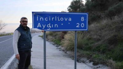 Aydın’ın kırsal mahallelerinde yol güvenliği için yerleştirilen trafik levhaları ve