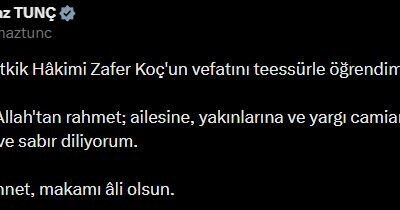 Adalet Bakanı Yılmaz Tunç, Yargıtay Tetkik Hakimi Zafer Koç için