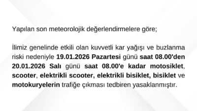 Bartın’da motosiklet, scooter, bisikletlerin trafiğe çıkması yasaklandı. Bartın Valiliği’nden yapılan