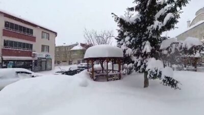 Tokat’ın Başçiftlik ilçesinde etkili olan yoğun kar yağışı hayatı olumsuz