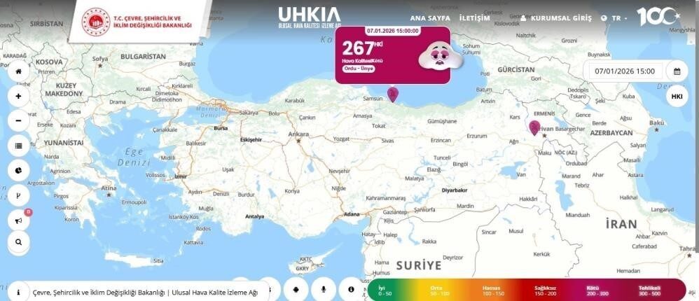 Çevre, Şehircilik ve İklim Değişikliği Bakanlığı Sürekli İzleme Merkezi’nce (SİM)