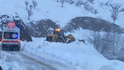 Batman’ın Sason ilçesine bağlı İncesu köyünde yoğun kar yağışı nedeniyle