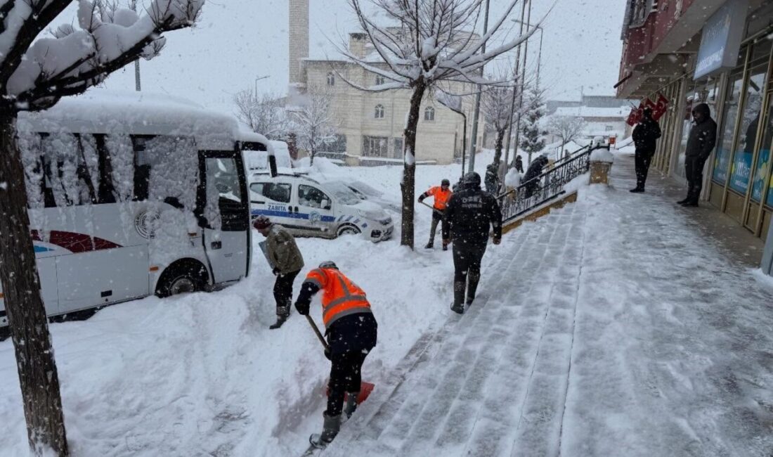 Yoğun kar yağışının ardından Bayburt’un Demirözü ve Aydıntepe ilçelerinde kar