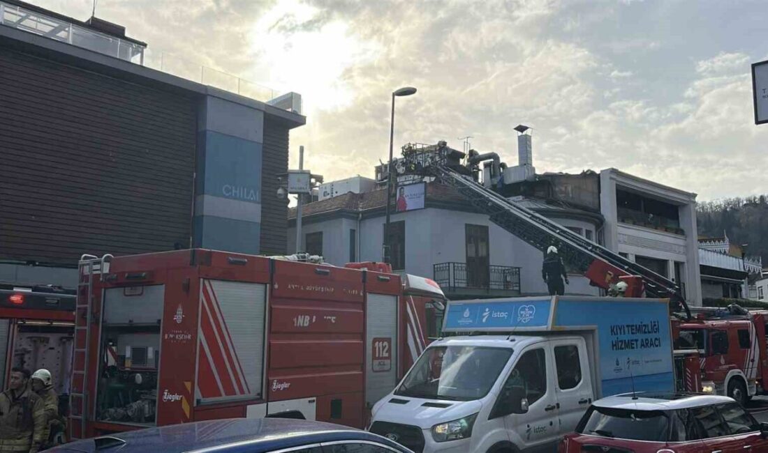 Beşiktaş Bebek sahilindeki 3 katlı iş yerinde çıkan yangın paniğe