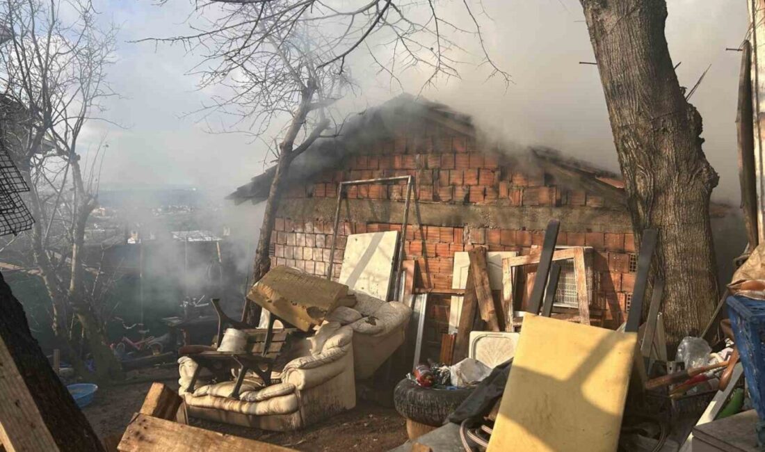 İstanbul’un Beykoz ilçesinde bir gecekondunun odunluk kısmında çıkan yangında maddi