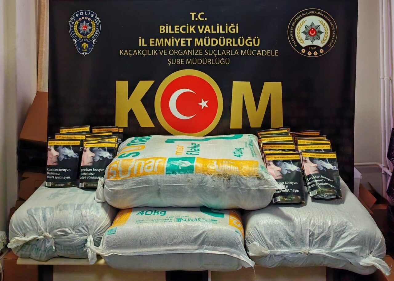 Bilecik’te gerçekleştirilen operasyonda 123 kilo kaçak tütün ele geçirildi. Edinilen