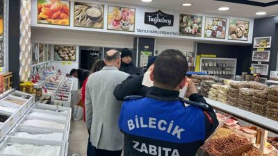Bilecik Belediyesi Zabıta Müdürlüğü ekipleri 100’e yakın noktada denetimler gerçekleştirilirken,