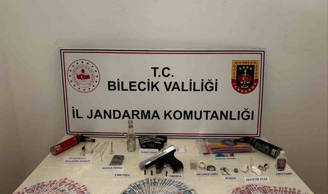 Bilecik Bilecik’te jandarma ekiplerince düzenlenen operasyonda uyuşturucu madde ve silah
