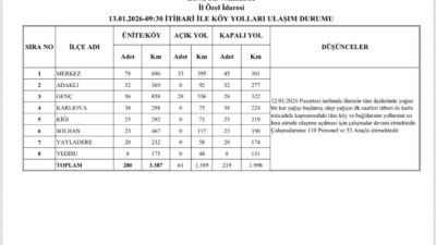 Bingöl’de etkili olan kar yağışı sonrası 219 köy yolu ulaşıma