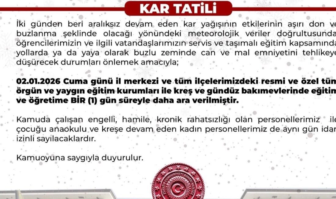 Bingöl’de etkisini sürdüren yoğun kar yağışı ve buzlanma nedeniyle eğitime