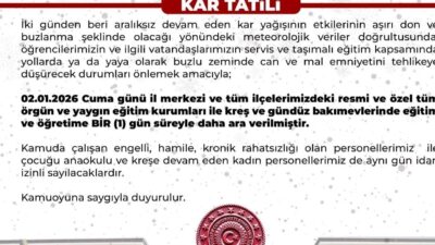 Bingöl’de etkisini sürdüren yoğun kar yağışı ve buzlanma nedeniyle eğitime
