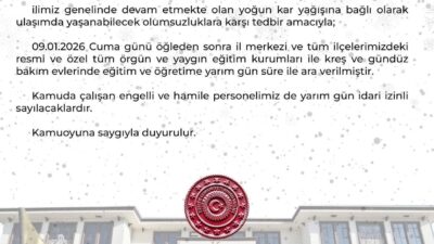 Bingöl’de etkili olan kar yağışı nedeniyle eğitime yarım gün ara