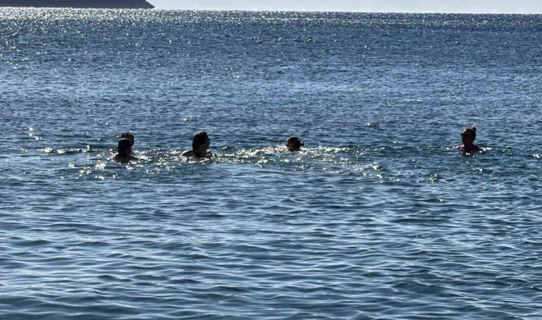 Muğla’nın Bodrum ilçesinde yeni yılın ilk gününde, kış mevsimine rağmen