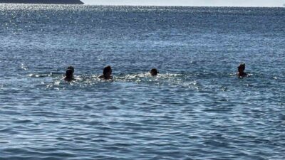 Muğla’nın Bodrum ilçesinde yeni yılın ilk gününde, kış mevsimine rağmen