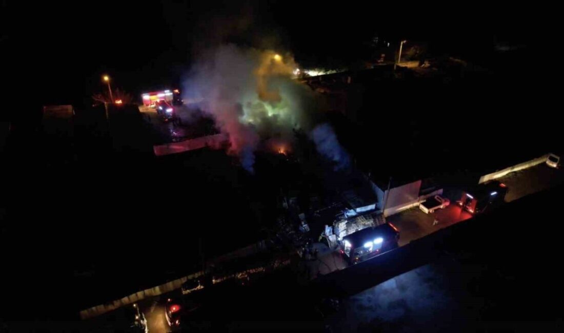 Bursa’nın merkez Yıldırım ilçesinde bir ahşap palet fabrikasında çıkan yangın,