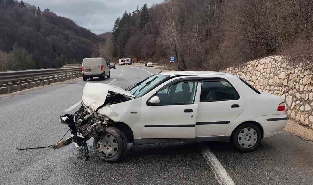 Bursa’nın İnegöl ilçesinde, bariyerlere çarpan otomobilde sürücü ve 2 çocuk