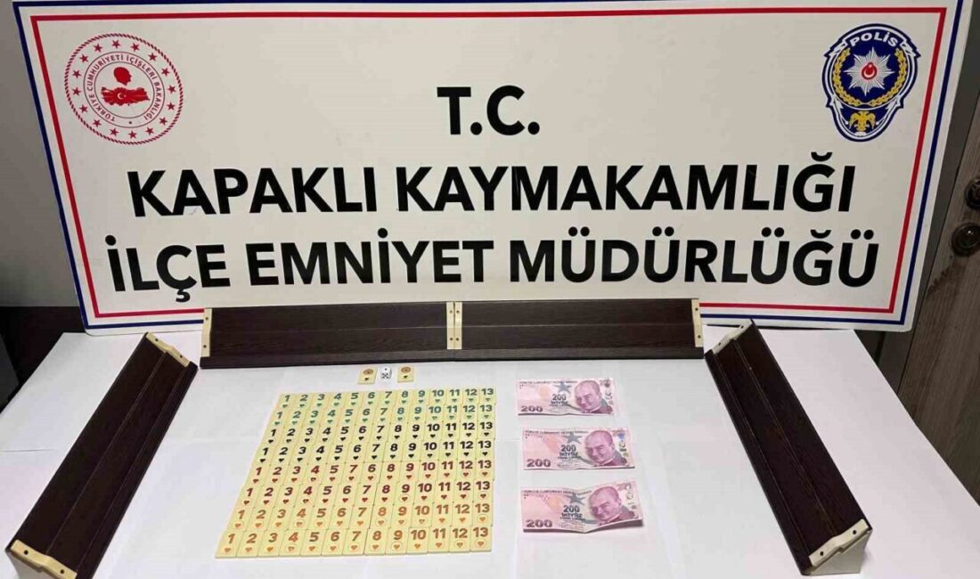 Tekirdağ’ın Kapaklı ilçesinde polis ekiplerince yapılan kumar operasyonunda 4 şahsa