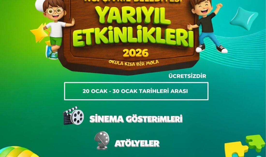 Çivril Belediyesi, yarıyıl tatilinde çocuklar için ücretsiz sinema ve atölye
