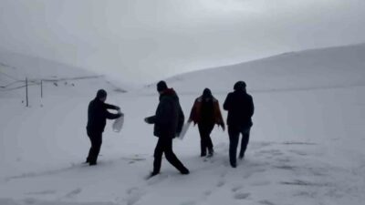 Malatya’nın Darende ilçesinde öğretmen öğrenciler kış aylarında yiyecek bulmakta zorlanan