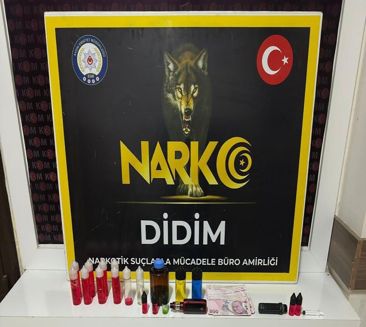Aydın’ın Didim ilçesinde uyuşturucu ticaretinin önlenmesine yönelik yürütülen çalışmalar kapsamında