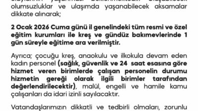 Diyarbakır’da yoğun kar nedeni ile eğitime bir gün ara verildi.