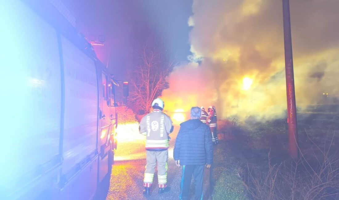 Hatay’da seyir halindeyken alevlere teslim otomobil yanarak kullanılmaz hale geldi.